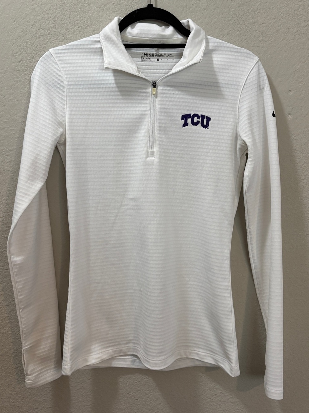 Nike Golf Dri-FIT TCU Quarter Zip Pullover Size Small